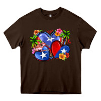 Chocolate Brown puerto rico hearts Heavy Core Tee - Zillion Design Studio