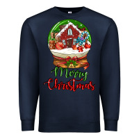 Navy Merry Christmas Premium Sweatshirt - LillyAllenDesigns