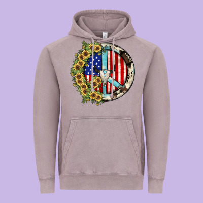 Peace Sign Vintage Hoodie Designed By Jahusdesignshop