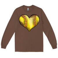 Chestnut softball heart Long Sleeve Tee - LillyAllenDesigns