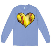 Colony Blue softball heart Long Sleeve Tee - LillyAllenDesigns