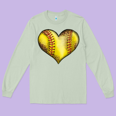 Softball Heart Long Sleeve Tee Designed By Lillyallendesigns