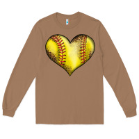 Toasted Coconut softball heart Long Sleeve Tee - LillyAllenDesigns