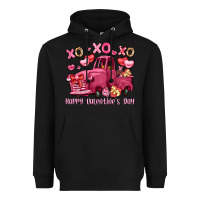 Black xo xo xo happy valentine's day truck Heavyweight Hoodie - LillyAllenDesigns