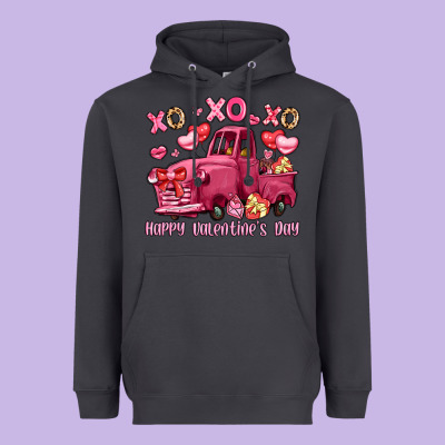 Xo Xo Xo Happy Valentine's Day Truck Heavyweight Hoodie Designed By Lillyallendesigns