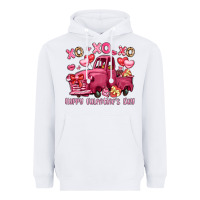 White xo xo xo happy valentine's day truck Heavyweight Hoodie - LillyAllenDesigns