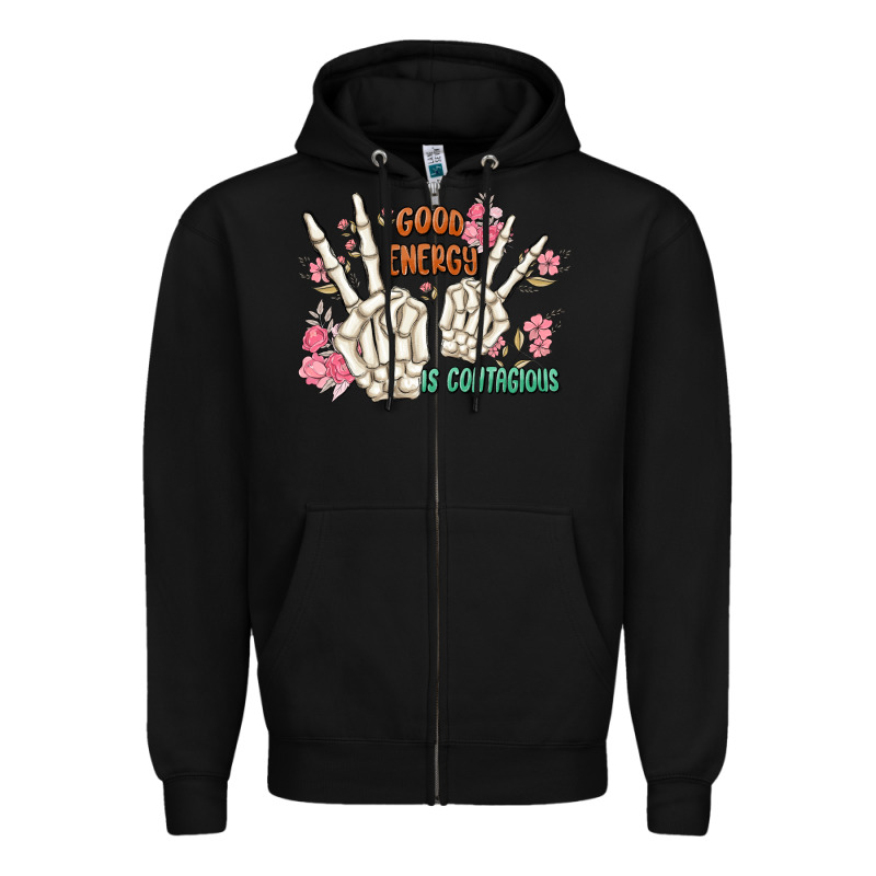 Good Energy Is Contagious Zipper Hoodie by MaliasSmallBusiness | Teevron