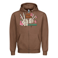 Chestnut good energy is contagious Zipper Hoodie - MaliasSmallBusiness