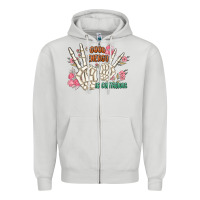 Dove Grey good energy is contagious Zipper Hoodie - MaliasSmallBusiness