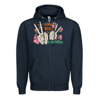 Navy good energy is contagious Zipper Hoodie - MaliasSmallBusiness
