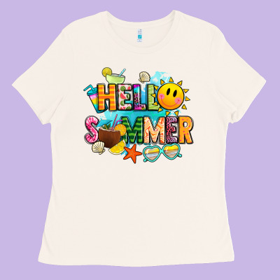 Hello Summer Ladies Tee Designed By Jahusdesignshop