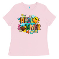 Bubblegum Pink hello summer Ladies Tee - JahusDesignShop