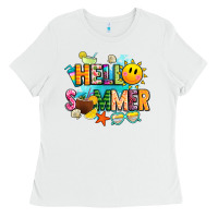 White hello summer Ladies Tee - JahusDesignShop