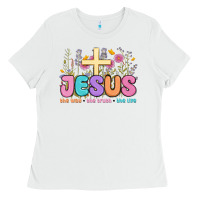 White jesus the way the truth the life Ladies Tee - MaliasSmallBusiness