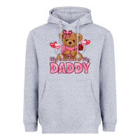 Heather Grey my valentine is my daddy Heavyweight Hoodie - LillyAllenDesigns