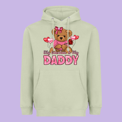 My Valentine Is My Daddy Heavyweight Hoodie Designed By Lillyallendesigns