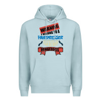 Blue Mist I belong to a HAIRDRESSER warning job funny partner Premium Hoodie - Bettercallsaul