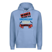 Colony Blue I belong to a HAIRDRESSER warning job funny partner Premium Hoodie - Bettercallsaul