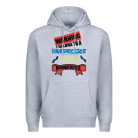 Heather Grey I belong to a HAIRDRESSER warning job funny partner Premium Hoodie - Bettercallsaul