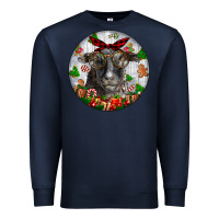 Navy christmas dorper sheep Premium Sweatshirt - LillyAllenDesigns