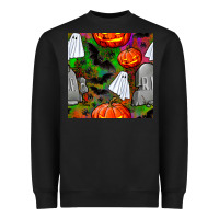 Black halloween ghost and headstone seamless pattern Heavyweight Sweatshirt - BundleAndBundleShop
