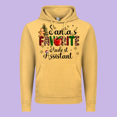 Santa's Favorite Student Assistant Vintage Hoodie Designed By Adodesignshop