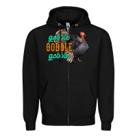 Black Thanksgiving turkey gobble gobble Zipper Hoodie - NancyCooperArtShop