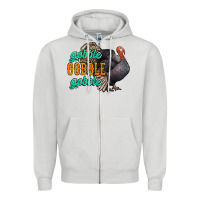 Dove Grey Thanksgiving turkey gobble gobble Zipper Hoodie - NancyCooperArtShop