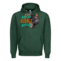 Sports Green Thanksgiving turkey gobble gobble Zipper Hoodie - NancyCooperArtShop