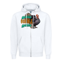 White Thanksgiving turkey gobble gobble Zipper Hoodie - NancyCooperArtShop
