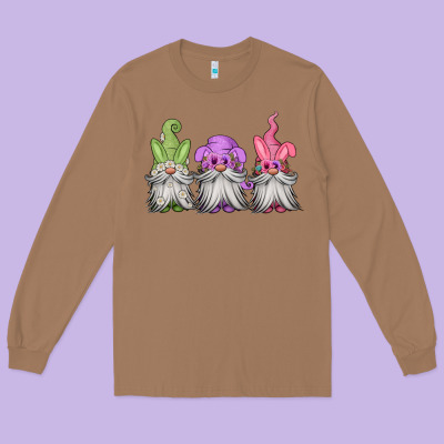 Easter Gnomes Spring Long Sleeve Tee Designed By Jasminsmagicworld