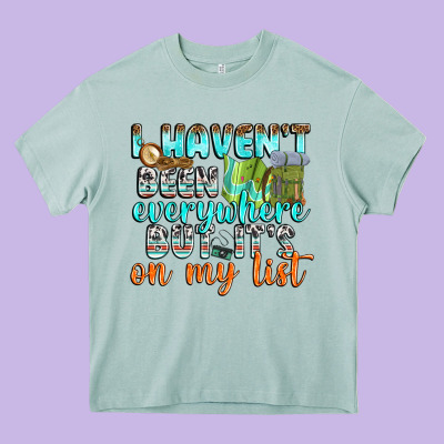 I Havent Been Everywhere But Its On My List Heavy Core Tee Designed By Texasbilliewilder