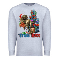 Heather Grey Tree Rex T-Rex Premium Sweatshirt - LillyAllenDesigns