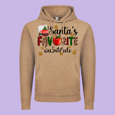 Santa's Favorite Substitute Vintage Hoodie Designed By Adodesignshop