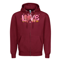 Burgundy love mexican conchas valentines day Zipper Hoodie - MaliasSmallBusiness