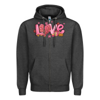 Charcoal Heather love mexican conchas valentines day Zipper Hoodie - MaliasSmallBusiness