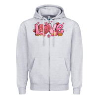 Heather Grey love mexican conchas valentines day Zipper Hoodie - MaliasSmallBusiness