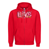 Red love mexican conchas valentines day Zipper Hoodie - MaliasSmallBusiness