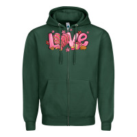 Sports Green love mexican conchas valentines day Zipper Hoodie - MaliasSmallBusiness