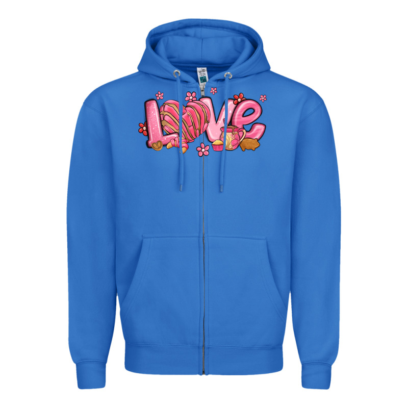 Love Mexican Conchas Valentines Day Zipper Hoodie by MaliasSmallBusiness | Teevron