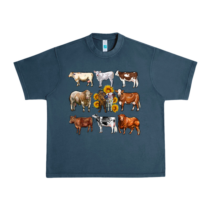 Western Cowsand Sunflowers Urban Heavy Tee by AdoDesignShop | Teevron