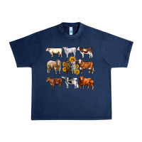 Navy western cowsand sunflowers Urban Heavy Tee - AdoDesignShop