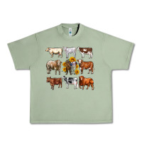 Oil Green western cowsand sunflowers Urban Heavy Tee - AdoDesignShop