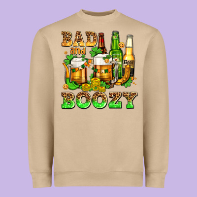 Bad And Boozy With Beer Heavyweight Sweatshirt Designed By Adodesignshop