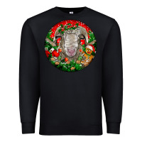 Black christmas rambouillet sheep Premium Sweatshirt - LillyAllenDesigns