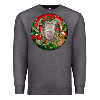 Charcoal Heather christmas rambouillet sheep Premium Sweatshirt - LillyAllenDesigns