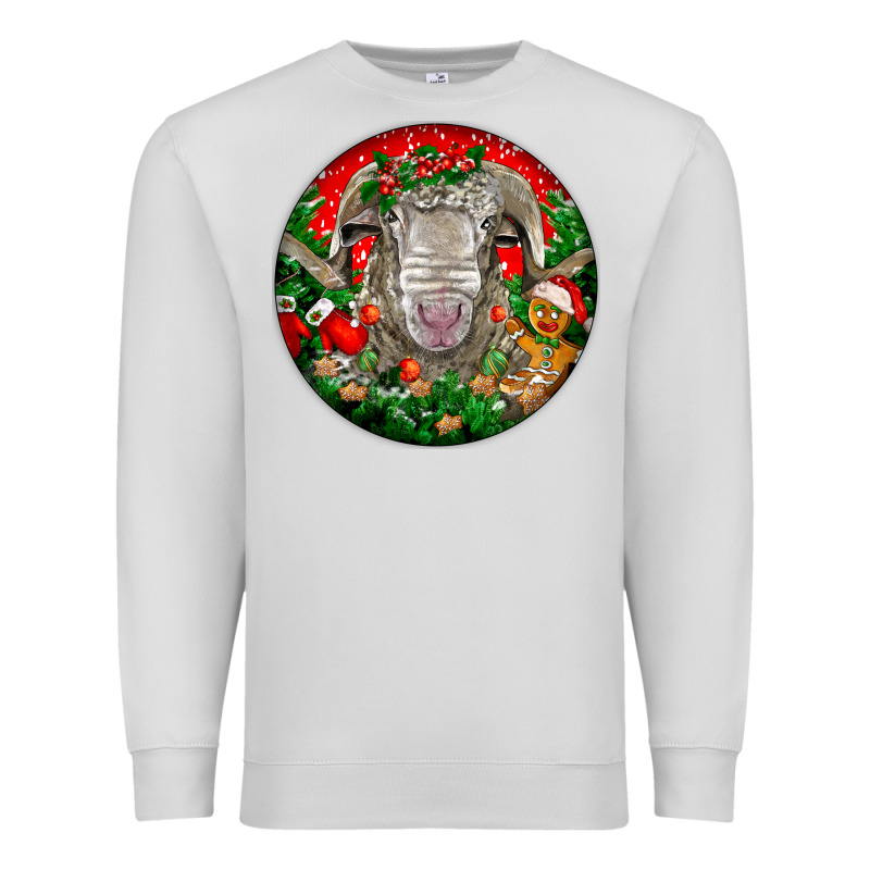 Christmas Rambouillet Sheep Premium Sweatshirt by LillyAllenDesigns | Teevron