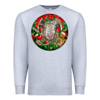 Heather Grey christmas rambouillet sheep Premium Sweatshirt - LillyAllenDesigns