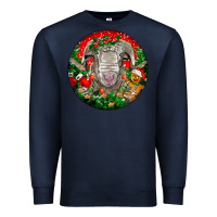 Navy christmas rambouillet sheep Premium Sweatshirt - LillyAllenDesigns
