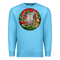 Ocean Blue christmas rambouillet sheep Premium Sweatshirt - LillyAllenDesigns